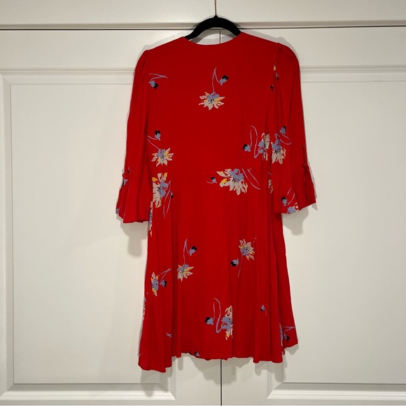 Free People Women's Time on My Side Red Floral Wrap Dress. Size XS. - Picture 6 of 10